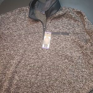 Eddie Bauer Mens XXL Gray 1/4 Zip Sweater Fleece Pullover Long Sleeve NEW NWT